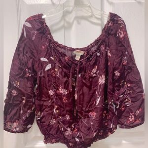 Magenta Colored Floral Top